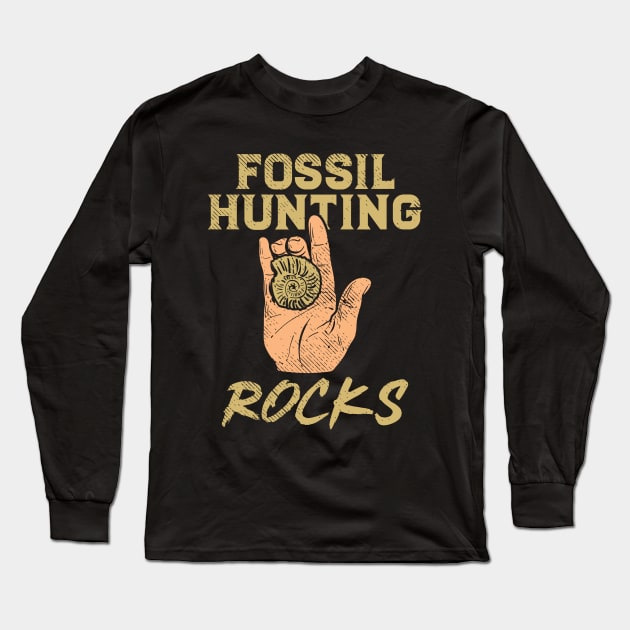 Fossil Hunting Rocks Long Sleeve T-Shirt by maxdax